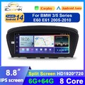 für BMW E60 E61 E90 E91 CCC GPS Android 14 8Core Autoradio 6+64G CarPlay USB DAB