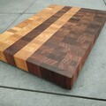 35x50x5,3 cm Stirnholz Schneidebrett Nussbaum + Eiche Hirnholz Hackblock 