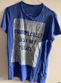 United Colors of Benetton T-Shirt Herren Shirt Größe S Blau Mit Aufdruck