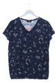GINA BENOTTI V-Ausschnitt-Shirt Damen Shirt Gr. DE 42 blau-weiß Casual-Look