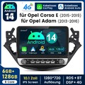 Für Opel Corsa E 2015-2019 Adam Android 14 Autoradio GPS 128GB CarPlay Bluetooth
