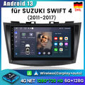 6G+128GB Android13 GPS Für Suzuki Swift IV FZ 2011-2017 Autoradio CarPlay DAB FM