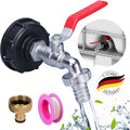 IBC mit Auslaufhahn 3/4" S60x6 Adapter Zubehör Tank Kappe Wasserhahn Container