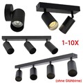 1-10x Deckenleuchte Spotleuchte Schwarz Strahler LED GU10 schwenkbar Wandleuchte
