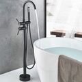 Badewannearmatur 360°Drehen Freistehende Standarmatur Wasserhahn mit Handbrause