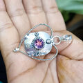 Facettierter Amethyst Edelstein 925 Sterling Silber Herz Anhänger Paarschmuck
