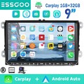 9" Carplay Autoradio 32G Android 14 GPS Nav Kamera Für VW GOLF 5 6 Touran Caddy