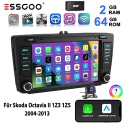 Für Skoda Octavia II 1Z3 1Z5 2008-2015 64G DAB+ Android 15 Autoradio Carplay GPS