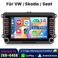 7" Apple Carplay Android 14 Autoradio GPS Navi Für 2 DIN VW GOLF 5 6 Passat Polo