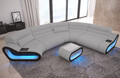 Sofa Polster Wohnlandschaft Couch concept C Form Polsterecke Eck Stoffsofa LED