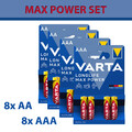 Varta LONGLIFE Max Power Batterien AAA AA Micro Mignon LR03 LR6 1,5V Set 2