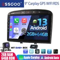 DAB+ Autoradio 64G Android 13 Carplay GPS Navi Kam Für Peugeot 308 408 2007-2015
