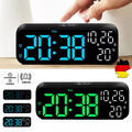 7" LED Wecker Digital Alarmwecker Uhr Schlummerfunktion Alarm Wecker Temperatur