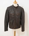 Mangoon Herren Lederjacke Größe L Biker Style Glattleder S218