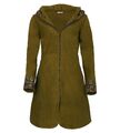 Damen Fleece Jacke Kurzmantel Damenmantel mit Kapuze Nachhaltig