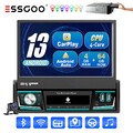 7" Single 1 DIN Android 13 Carplay Autoradio Flip Out GPS NAV WIFI 4+64G USB Cam