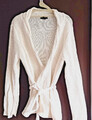 Strickjacke für Damen in creme von H&M Gr. L mit Gürtel