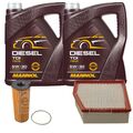 FEBI BILSTEIN Inspektionspaket 10L MANNOL Diesel TDI 5W-30 für VW Phaeton 3D_