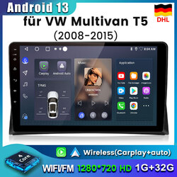 Für VW Multivan T5 2008-2015 9"Android 13 Autoradio Carplay GPS Navi BT5.0 DAB+