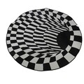 3D Space Round Carpet Checkered Optical Illusions Non Slip Area Rug 6S4A