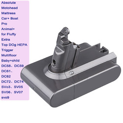 Neu Für  DYSON V6 Akku DC58 DC59 DC61 DC62 DC72 SV03 SV06 SV09 21.6V ACCU 6.4AH