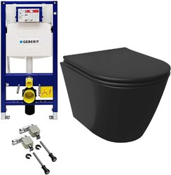 Wand WC Toilette Komplett Set mit GEBERIT Spülkasten Spülrandloses Hänge WC
