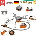3500W Gas Campingkocher Winddicht mit Piezozündung Outdoor Camping Gaskocher SET