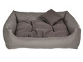 Hundebett Kunstleder Hundekissen Hundesofa Katzenbett Hundekorb Grau 70x55