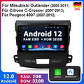 Android 12 Carplay 9"Autoradio GPS für Mitsubishi Outlander Citroen Peugeot 4007