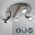 LED Deckenlampe Leuchte Wohnzimmer silber 4-flammig GU10 4x3W Spot schwenkbar