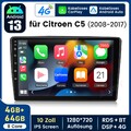 Android 14 Autoradio Für Citroen C5 2008-2017 8Kern 4+64GB Carplay GPS Navi WIFI