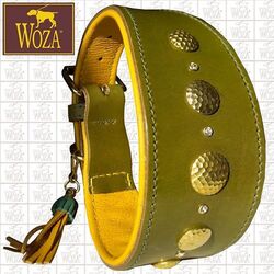 WOZA Premium Windhundhalsband Vollleder Greyhound Rindnappa Sattlernaht G41020