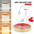 COB LED Streifen WW/NW/CW Lichtband Stripe Selbstklebend Lichterkette 220V 230V