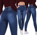 PUSH UP Damen Jeans Hose 34 - 42 High Waist SUPER STRETCH Röhrenjeans Skinny A54