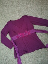 ESPRIT elegantes Shirt m. Seide Wickeloptik neu Gr.L