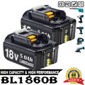 2x 5000mAh Akku Für Makita Akku 18V 5.0Ah BL1860B BL1850B BL1840 BL1830B LED