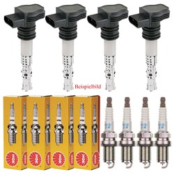 4x DELPHI Zündspule +4x NGK Zündkerze passend für Mazda 5 CR19 2.0
