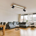 Deckenlampe Deckenleuchte Wohnzimmerleuchte Holzoptik LED Spotlampe verstellbar