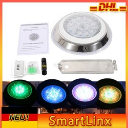 54W LED Schwimmbad Scheinwerfer Unterwasser Licht Beleuchtung Pool Light 5400LM