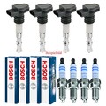 4x Oyodo Zündspule +4x BOSCH Zündkerze Doppel Iridium passend für Mazda 3 BK
