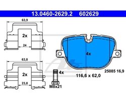 Bremsbelagsatz, Scheibenbremse ATE 13.0460-2629.2