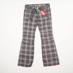 edc by esprit Damen Hose Gr. 36 mehrf. kariert Regular Stoffhose bootcut Gürtel