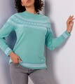 Woll-Kaschmir-Jacquard-Pullover, jade