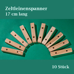 Zeltleinenspanner Holz 17 cm 10 Stück Zeltspanner Seilspanner Zweilochspanner