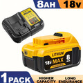 2X 8,0Ah 18 Volt für DeWalt Akku 18V XR Li-Ion DCB184 DCB182 DCB200 / Ladegerät