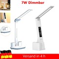 LED Schreibtischlampe Tischlampe Büroleuchte Beleuchtung Dimmbar 7W Stifthalter