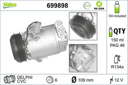 Kompressor Klimaanlage VALEO RE-GEN - AT 699898 +102.34€ Pfand für OPEL ASTRA CC