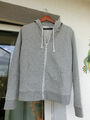 Sportjacke Sweetjacke Kapuze Hoodie Reißverschluss Taschen gefüttert grau Gr. L