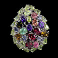 925 Sterlingsilber Ring Oval Rhodolit Granat Natürlich Edelstein Schmuck Größe 9