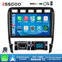 Android 13 64G DAB+ Carplay Autoradio GPS Cam Für Porsche Cayenne 9PA 2002-2010